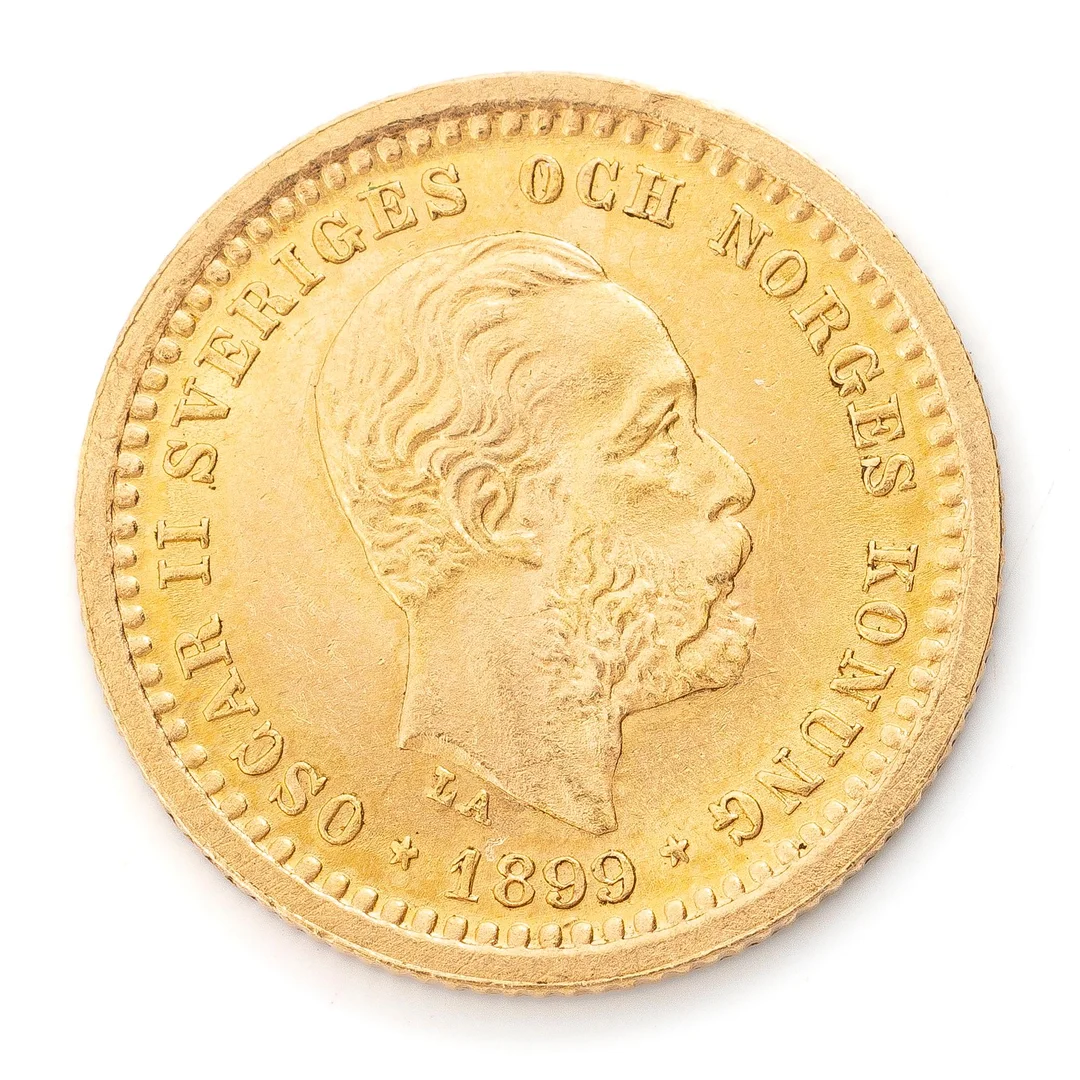 Guldmynt, Sverige, Oscar II,5 kronor, 1899. — Militaria/Mynt — Bukowskis