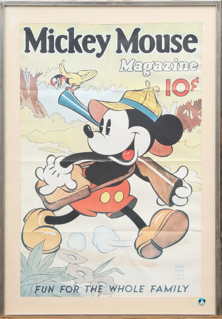 PLANSCH, Mickey Mouse, nytryck av den från 1936. — Other — Kalmar Auktionsverk
