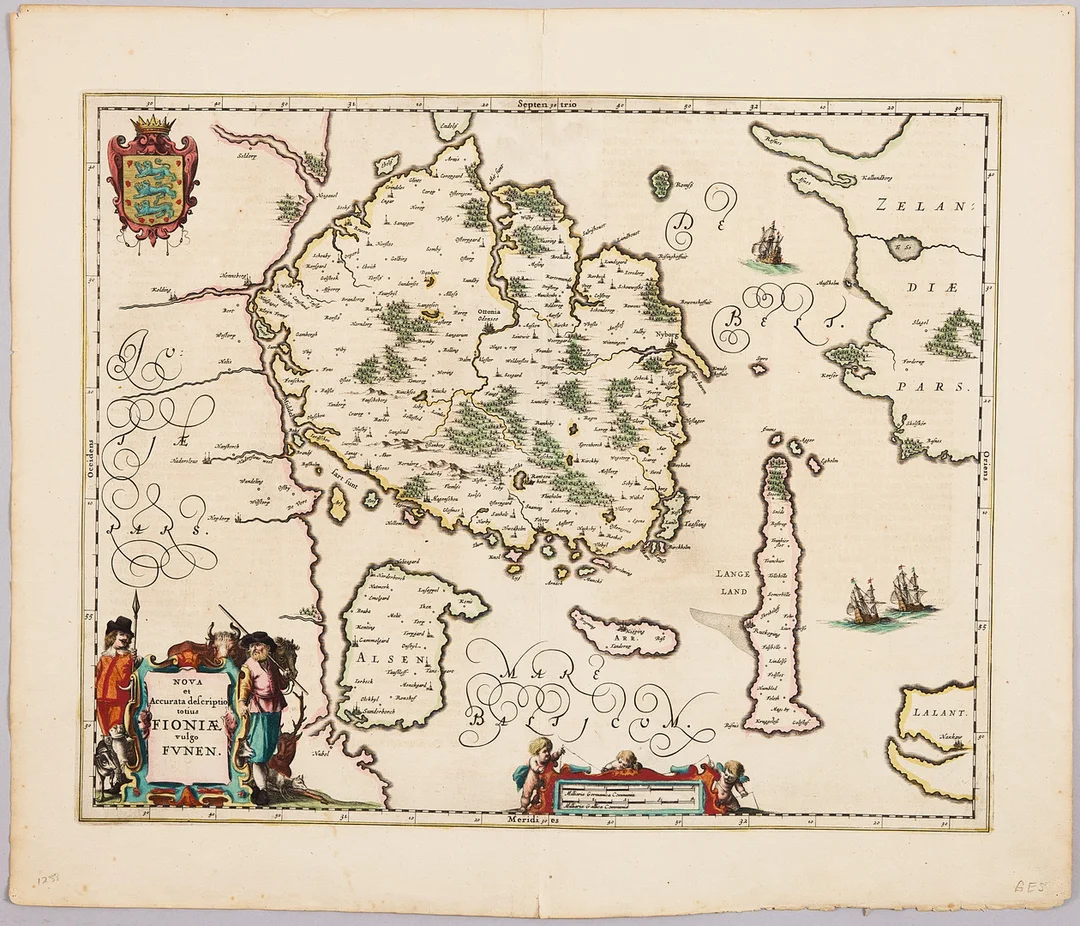 KARTA ÖVER FYN AV JANSON, ca 1640-50. — Maps — Stockholms Auktionsverk Magasin 5