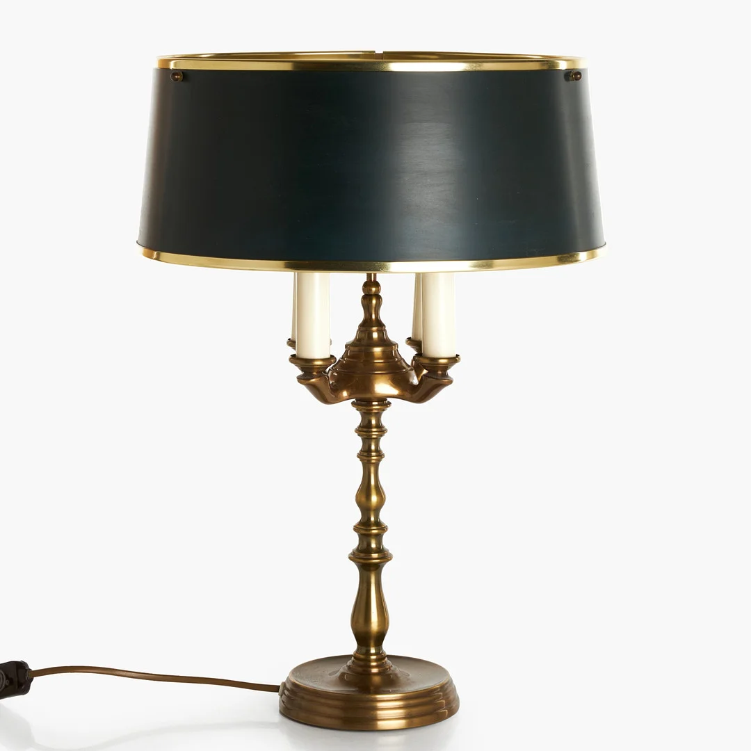 BORDSLAMPA, typ 5952, Einar Bäckströms Metallvarufabrik, 1900-talets mitt, 4 ljuspunkter. — Table Lamps — Crafoord Auktioner Stockholm
