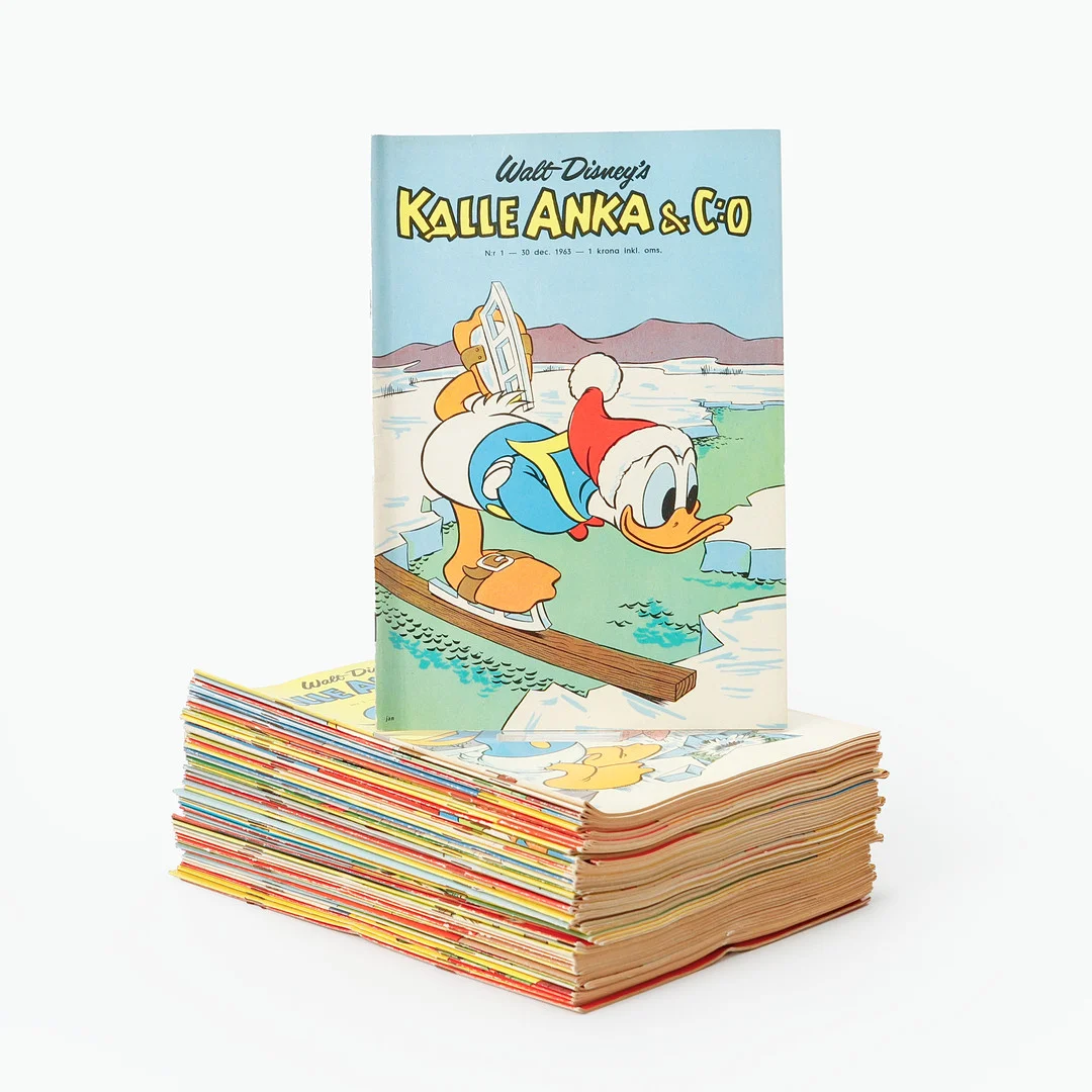 SERIETIDNINGAR, 53 st, Kalle Anka & Co. Årgång 1964. Nr. 1 - 53. — Comics — Göteborgs Auktionsverk