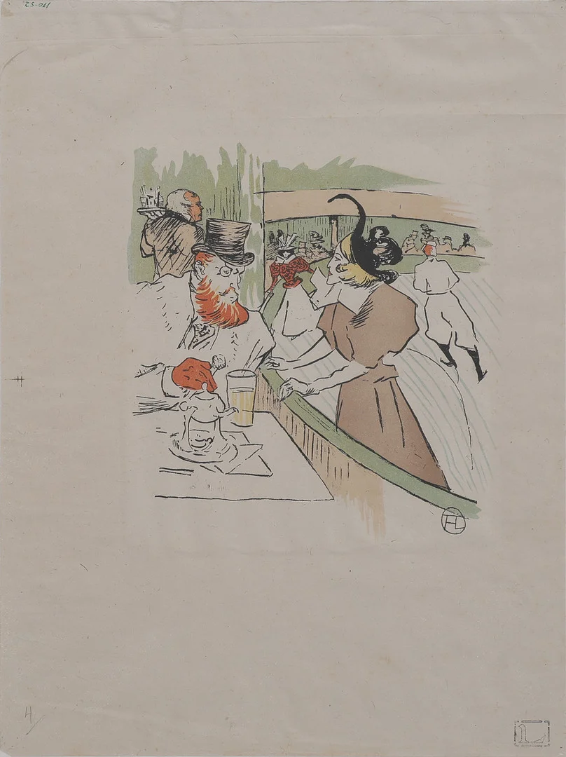 HENRI DE TOULOUSE-LAUTREC. LITOGRAFI, PROVTRYCK TILL "SKATING PROFESSIONAL BEAUTY", AVSEDD FÖR "LE RIRE", NO 62, 11 JAN 1896. — Engravings & Prints — Crafoord Auktioner Lund