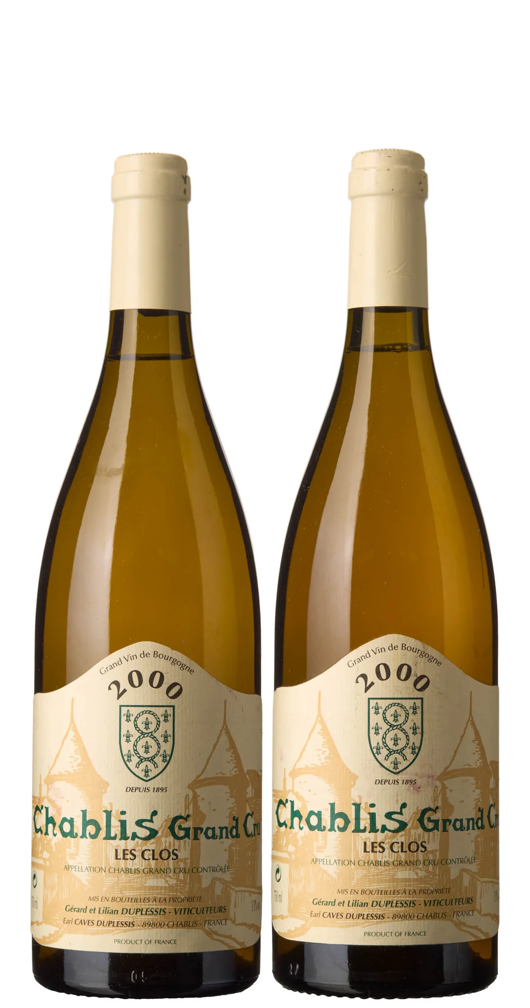 2 x Chablis Grand Cru Les Clos 2000, Gerard et Lilian Duplessis — 2 x Chablis Grand Cru Les Clos 2000, Gerard et Lilian Duplessis — Vin/Vin — Blomqvist