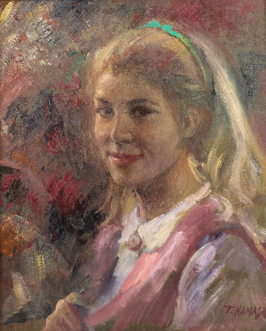 TADEUSZ KAMASA. Oljemålning, signerad kvinnoporträtt, duk. — Paintings — Metropol Auktioner