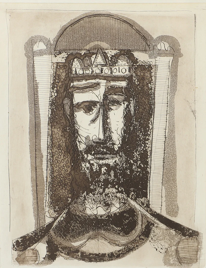 LENNART ROSENSOHN. Kungen, etsning, signerad Rosensohn. — Engravings & Prints — Helsingborgs Auktionskammare