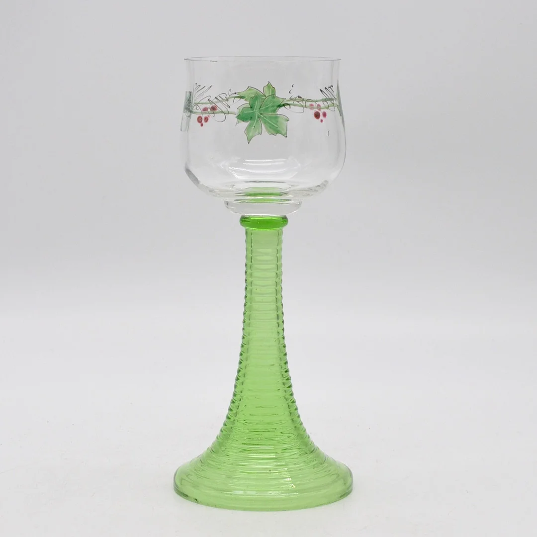 THERESIENTHAL WEINRÖMERGLAS MIT TRANSPARENTMALEREI, WEINLAUB, 1904-1910, HÖHE CA. 19,5CM. — Art glass — Kunst- und Auktionshaus Kleinhenz