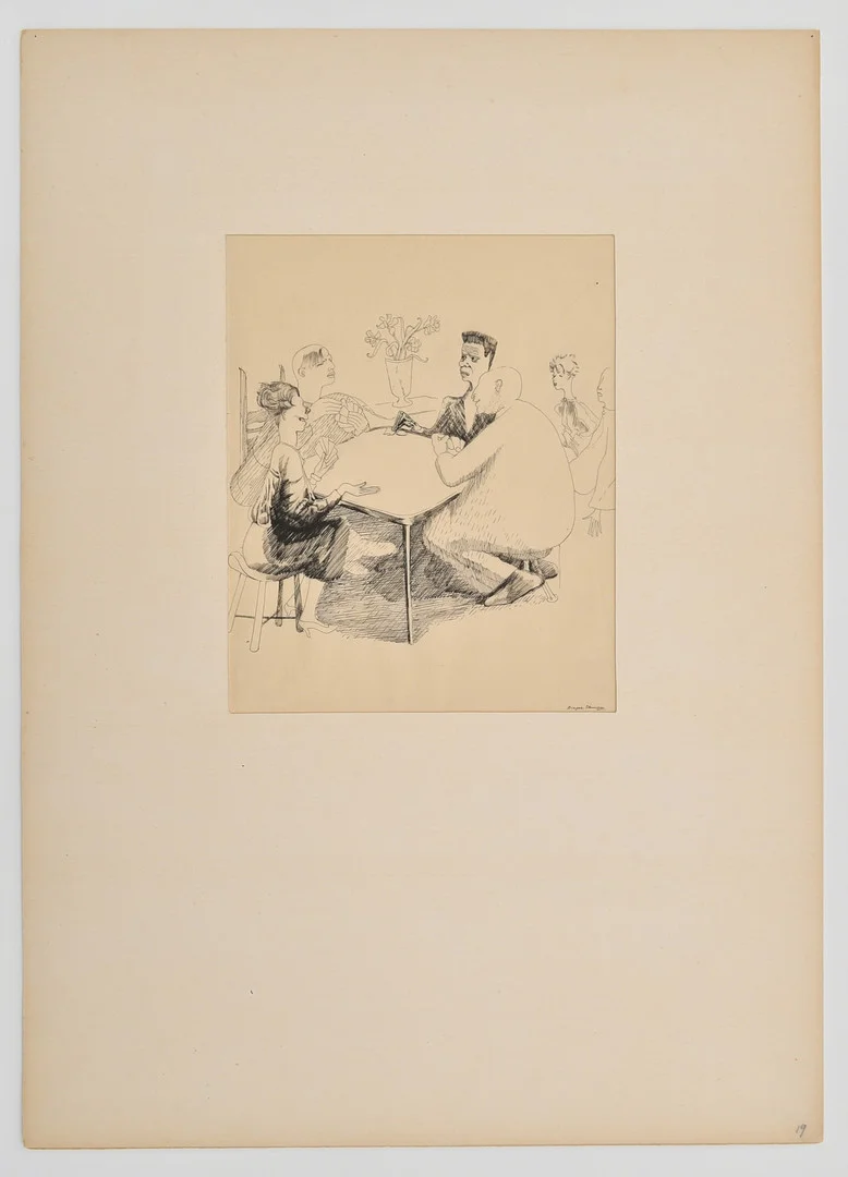 BIRGER EKMAN. Bridge afton. Teckning. Signerad. — Drawings — Connoisseur Bokauktioner
