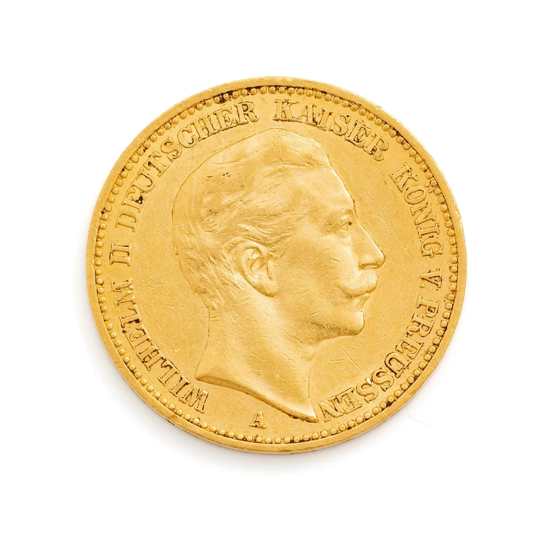 Guldmynt, Tyskland, Willhelm II, 20 mark, Tyskland 1897. — Militaria/Mynt — Bukowskis