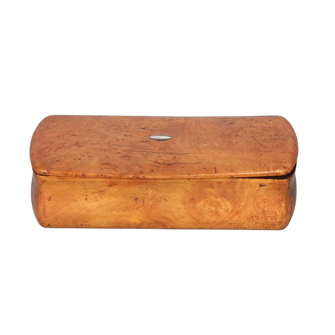 A LATE GEORGE III BURR WALNUT SNUFF BOX. — Bowls & Boxes — Bishop & Miller