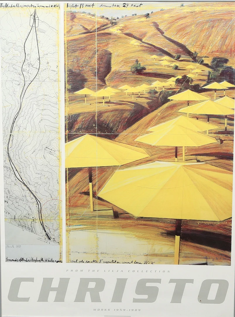 CHRISTO & JEANNE-CLAUDE. offset tryck, poster. — Engravings & Prints — Gomér & Andersson Linköping