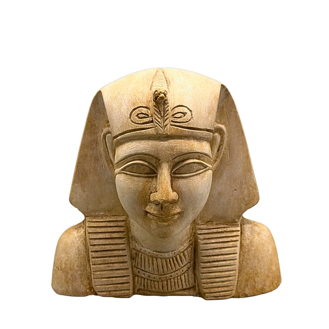 STEINSKULPTUR EINER BÜSTE DES ÄGYPTISCHEN PHARAOS ECHNATON. — Sculptures & Bronzes — Auktionshaus Stuber's Hammerschlag