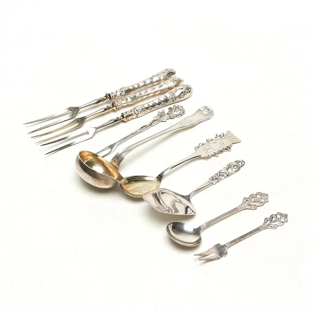SILVERBESTICKDELAR, 9 st. — Silver — Kalmar Auktionsverk