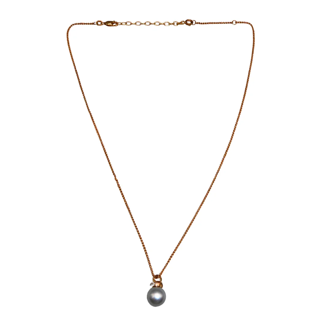 SILBERHALSKETTE MIT PERLENANHÄNGER. — Necklace — Auktionshaus Stuber's Hammerschlag