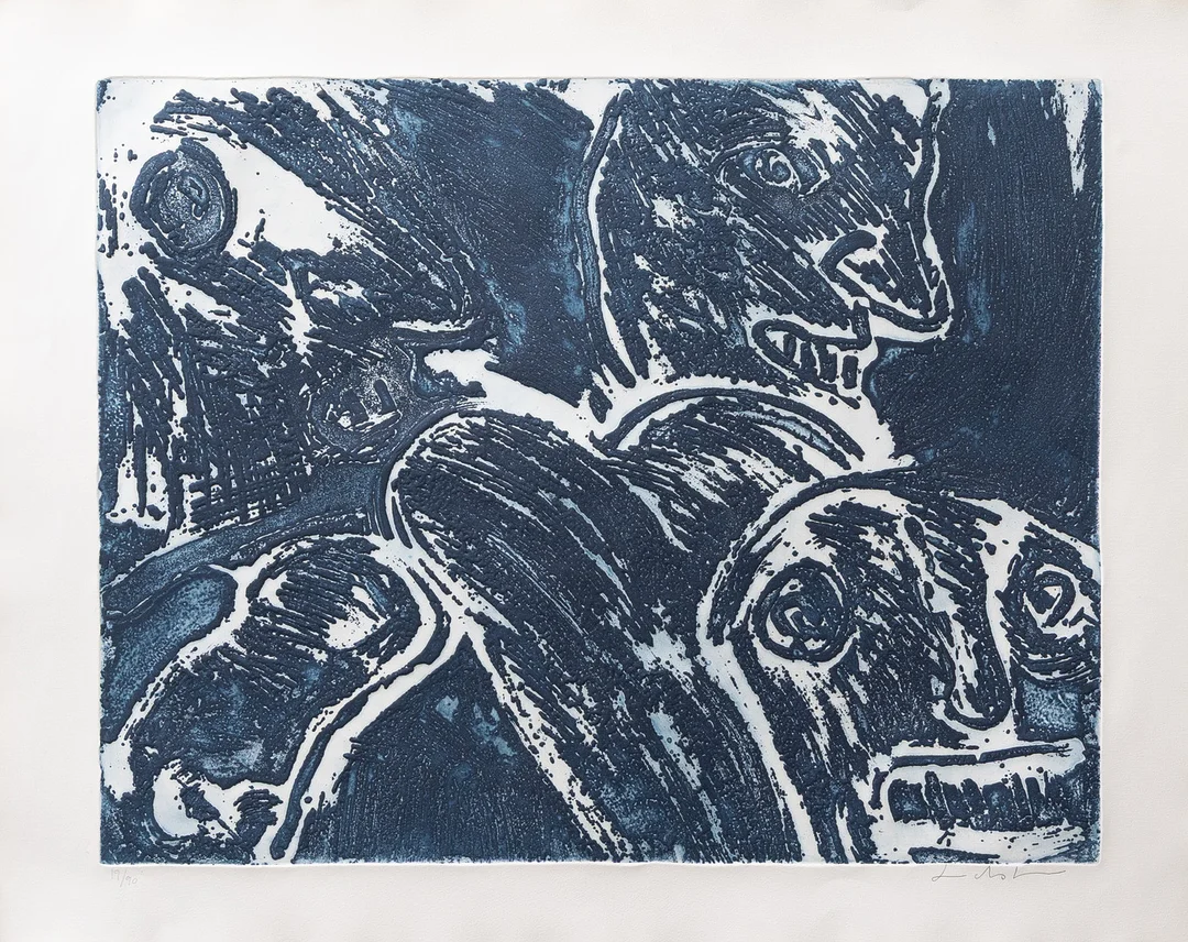 BENGT LINDSTRÖM. Utan titel, carborundumtryck nr 19/90, signerad. — Engravings & Prints — Garpenhus Auktioner