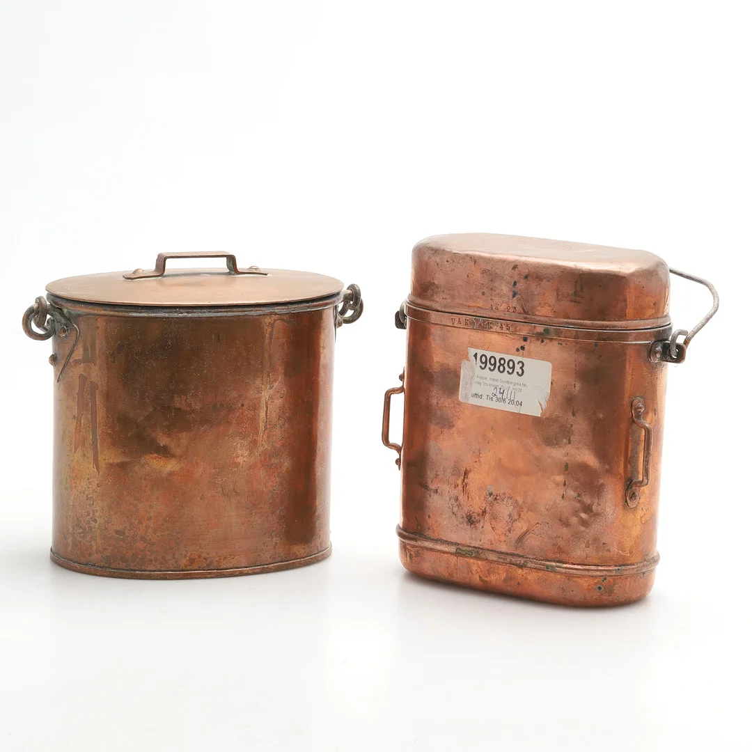 KOKKÄRL, 2 st, 1800-tal. — Other — Crafoord Auktioner Malmö