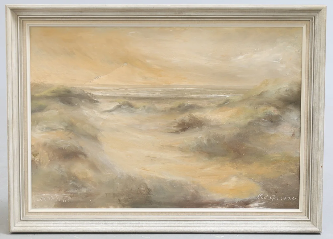 NIELS JENSEN. olja på duk, "Blokhus", signerad & daterad -61. — Paintings — Gomér & Andersson Nyköping