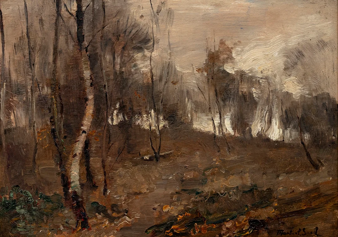JAMES HERBERT SNELL (1861–1935). Landskap, olja på pannå, signerad, J Herbert Snell. — Paintings — Auktionshuset Kolonn