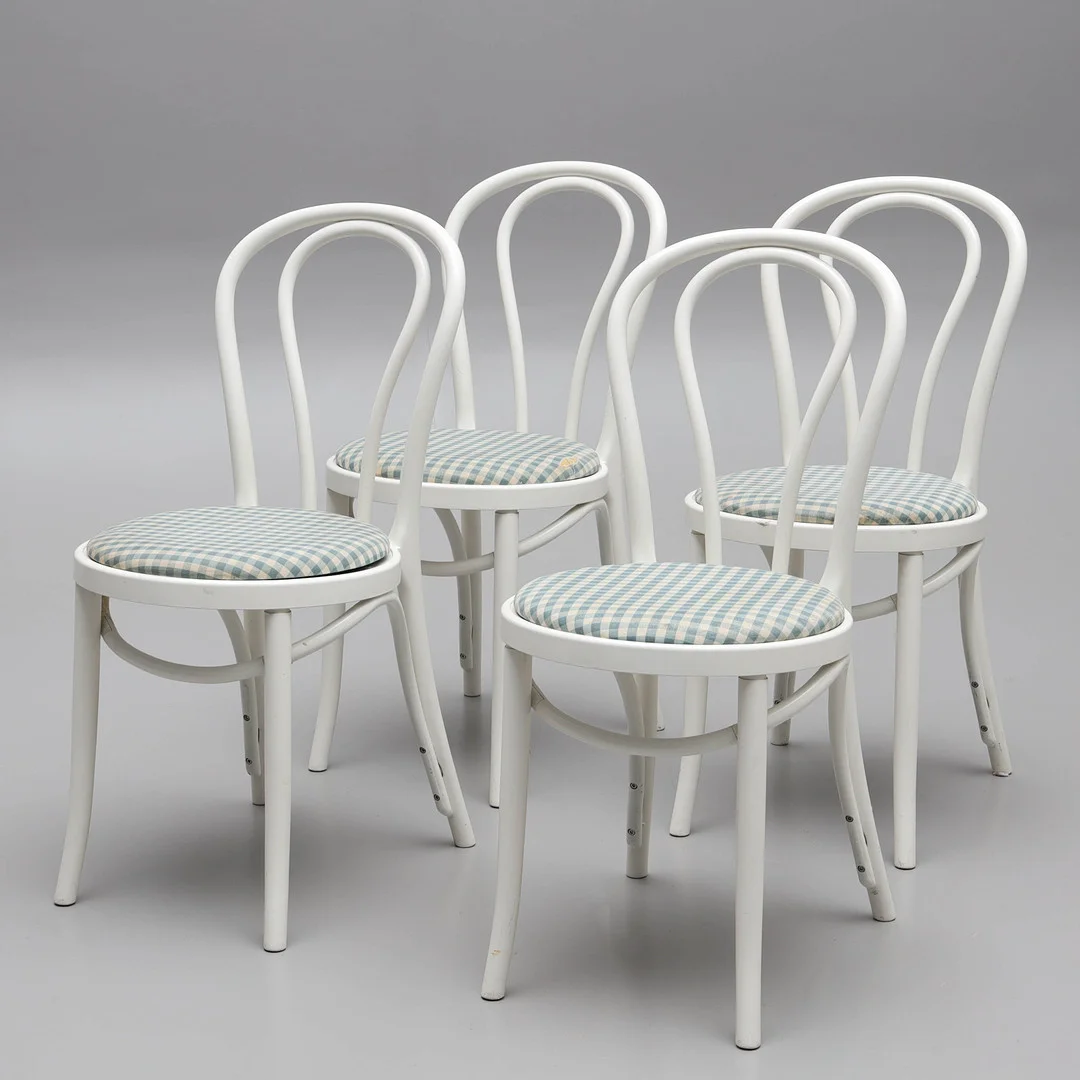 GILLIS LUNDGREN. Stolar, 4 st, plast, ''Öglan'', Ikea. — Armchairs & Chairs — Auktionsmagasinet Vänersborg