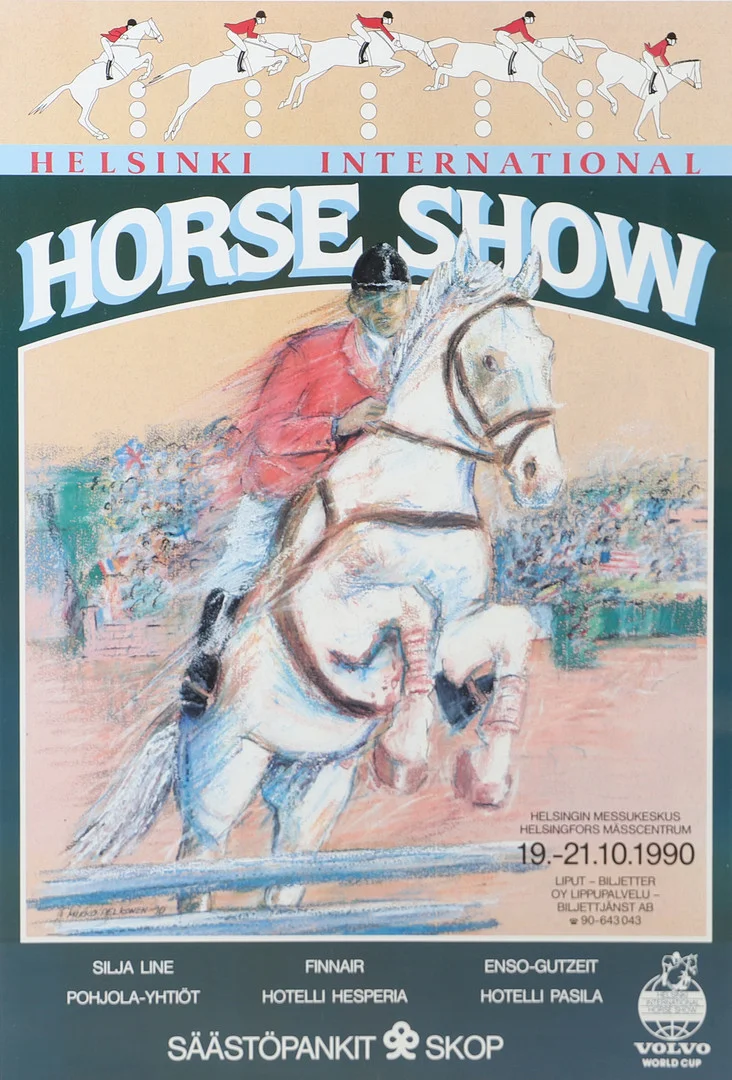 AFFISCH, Helsinki Horse Show. — Engravings & Prints — Helsingborgs Auktionskammare