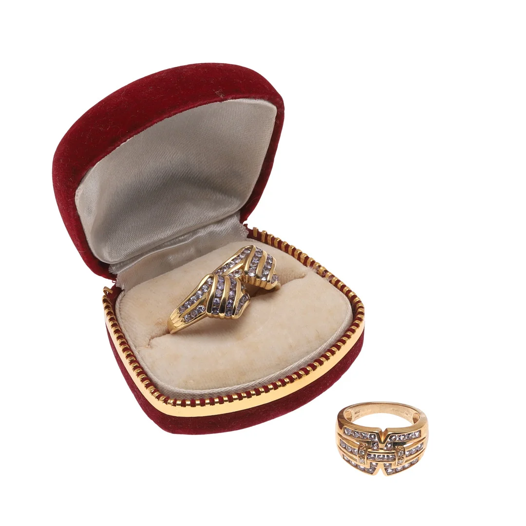 TWO 14CT GOLD AND IOLITE RINGS AND A 9CT RING. — Rings — Lawrences Auctioneers