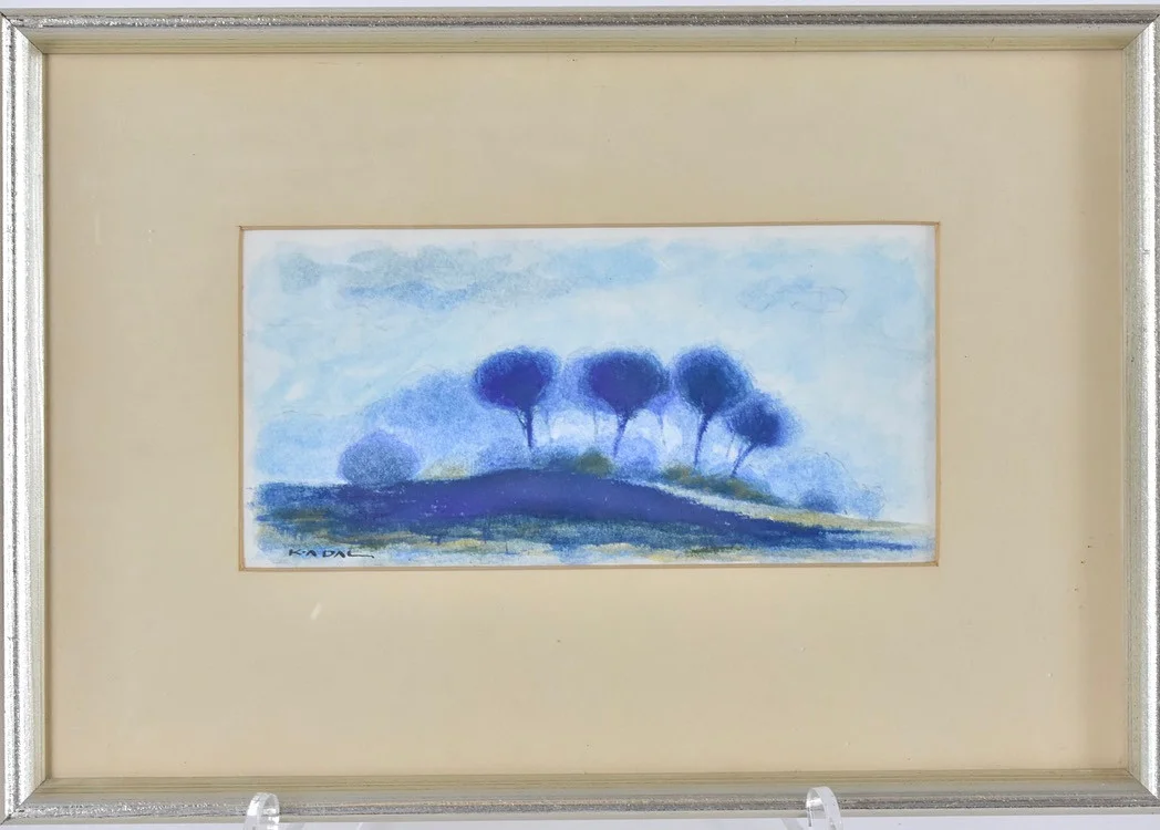 KARL ARVID DAL. gouache, "Trädgrupp, Vrams Gunnarstorp". — Paintings — Halmstads Auktionskammare