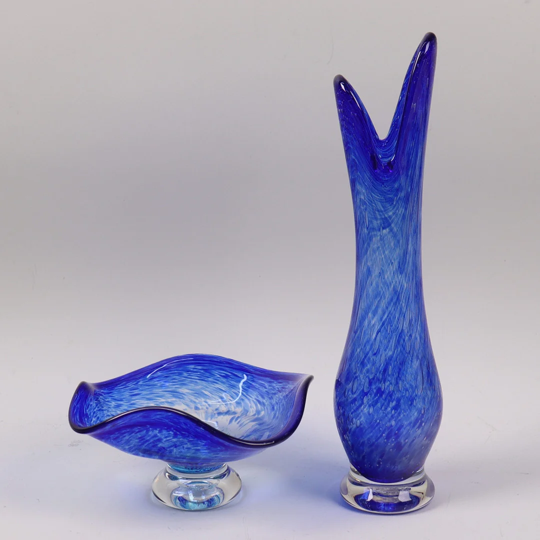 VAS OCH SKÅL, Rauk, glas, 1900-talets andra hälft, 2 delar. — Utility glass — Markus Auktioner