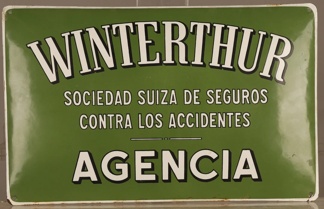 Winterthur, placa publicitaria en metal esmaltado. — Other collectables — Barcelona Auctions
