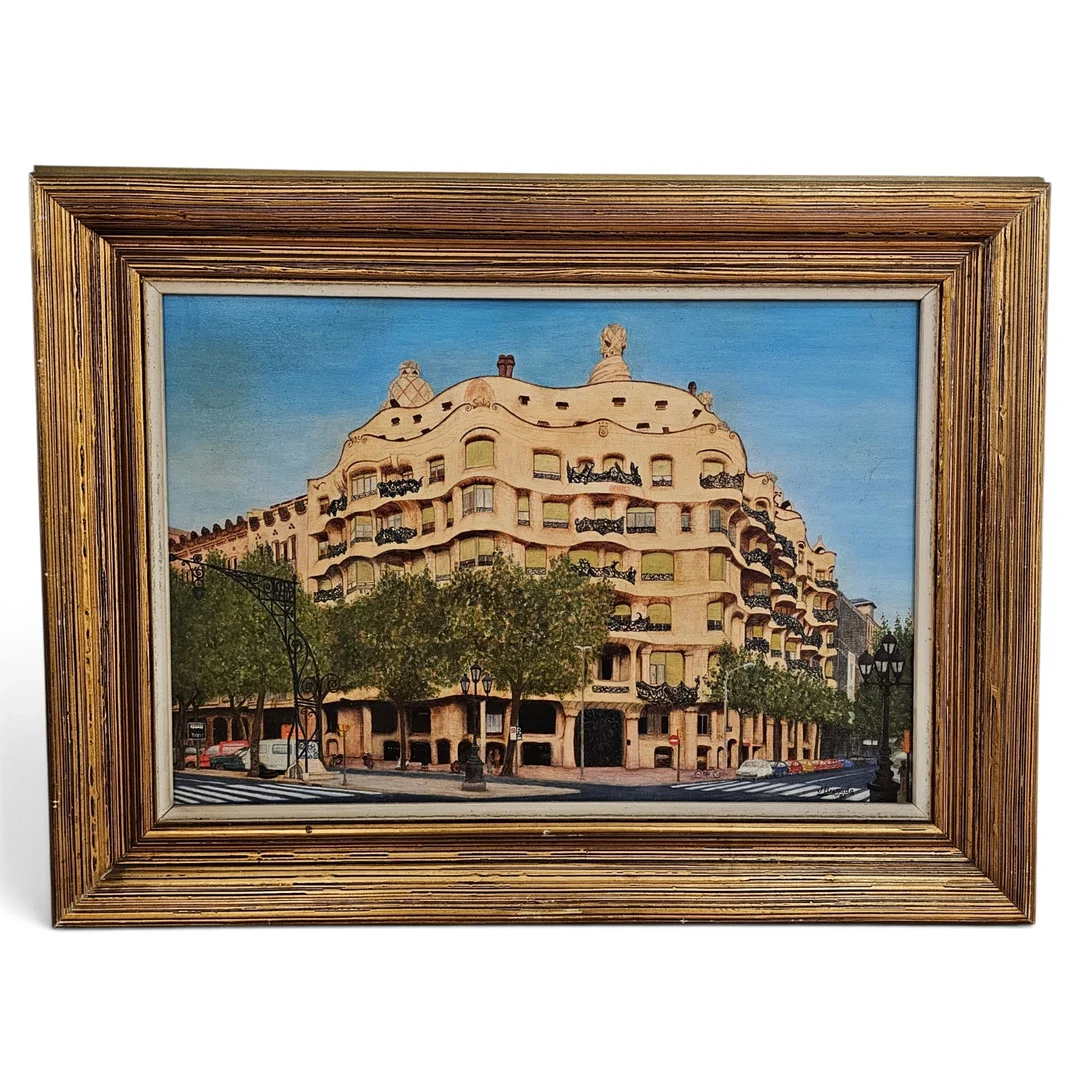 FIRMADO J. BRUGADA. La Pedrera, óleo sobre tabla. Fechado en 1996. — Paintings — Arce Auctions