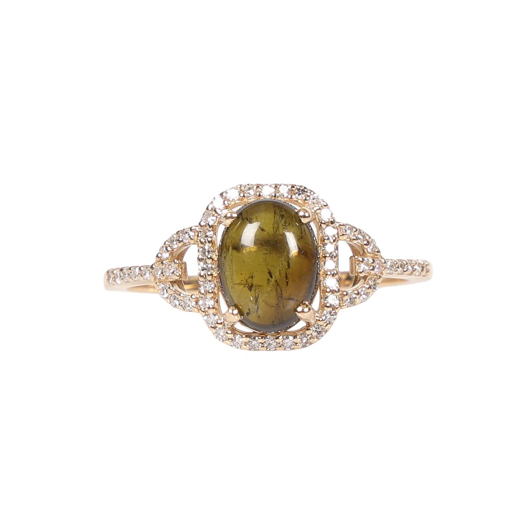 CERTIFICATED TOURMALINE AND DIAMOND RING. — Rings — Bishop & Miller