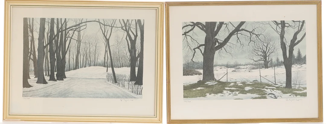 REINHOLD LJUNGGREN. Färglitografier, 2 stycken,signerade och numrerade. — Engravings & Prints — RA Auktionsverket Norrköping