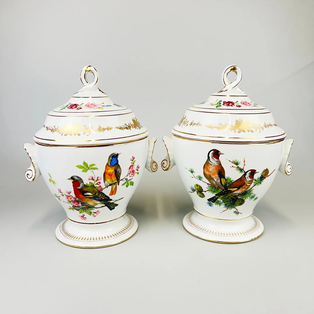 BIRD DESIGN PORCELAIN VASES. — European — Chalkwell Auctions