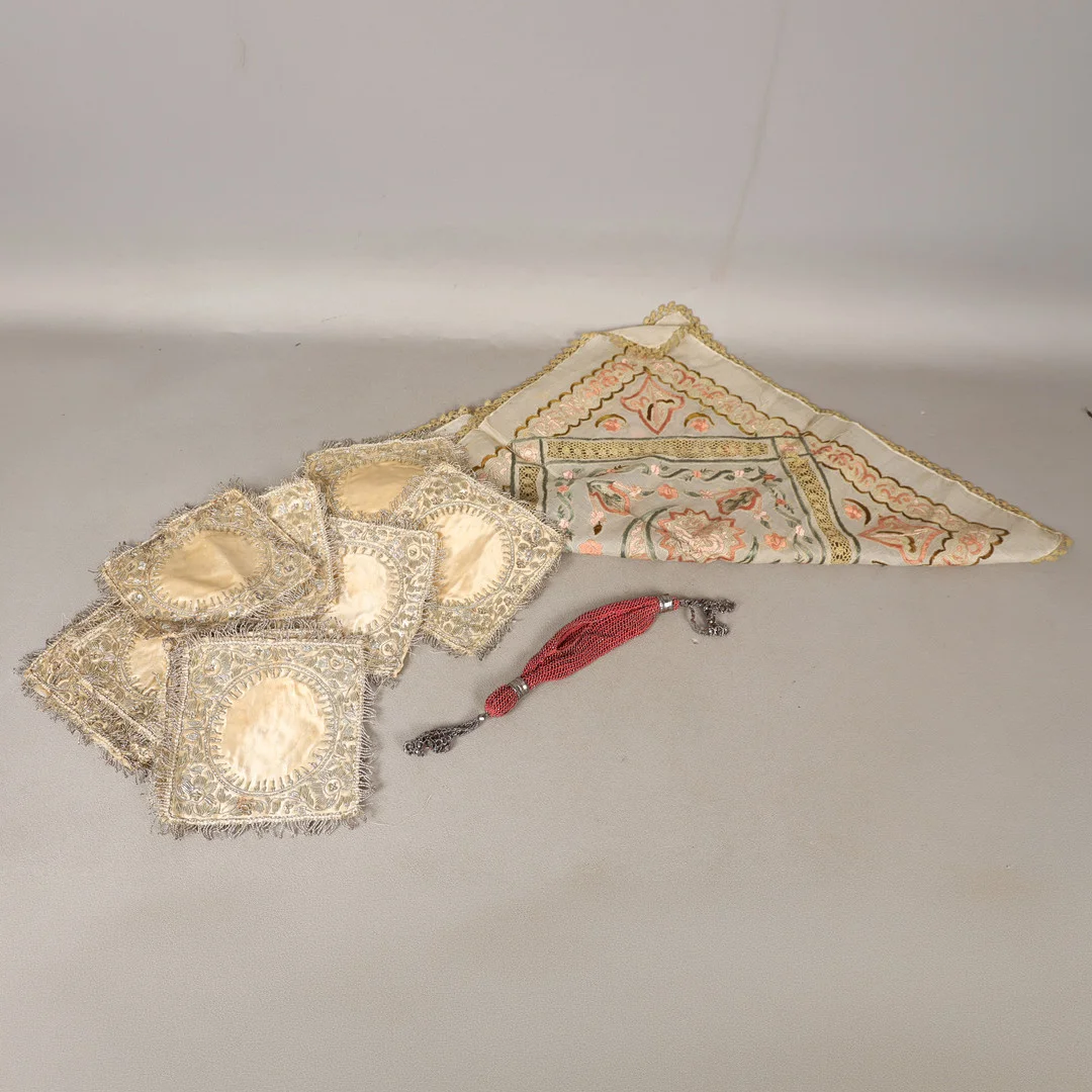 A COLLECTION FO TEXTILES TO INCLUDE EXAMPLES WITH METAL THREAD (QTY). — Textiles — Bishop & Miller