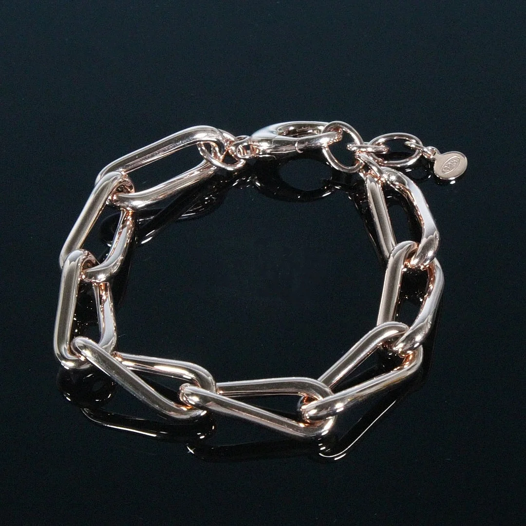 MERALIN JEWELRY. Grobgliedriges Armband aus 925/-Sterlingsilber, rosévergoldet. — Bracelets — Stockholms Auktionsverk Düsseldorf/Neuss