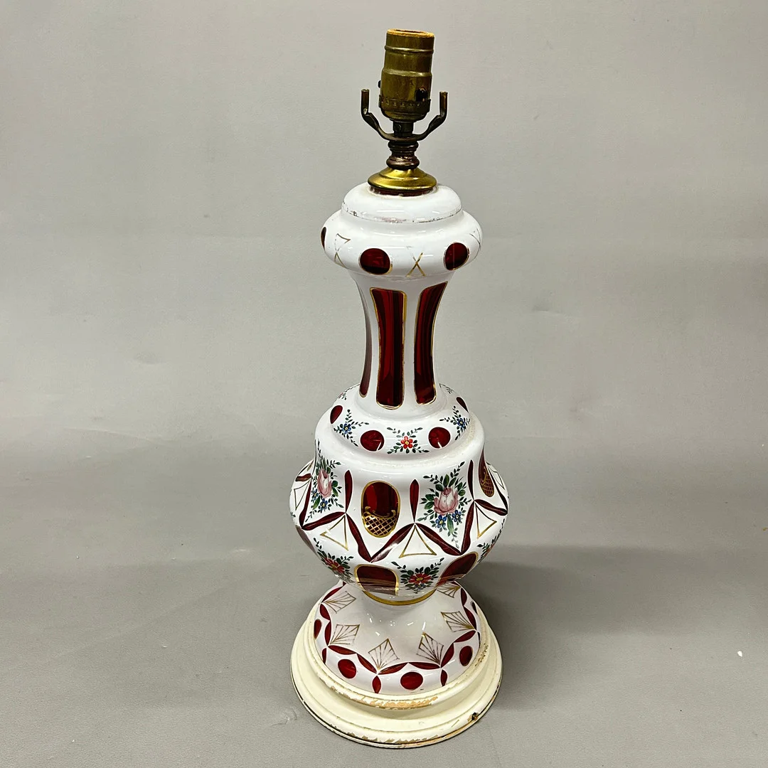 BOHEMIAN GLASS TABLE LAMP. — European — Chalkwell Auctions