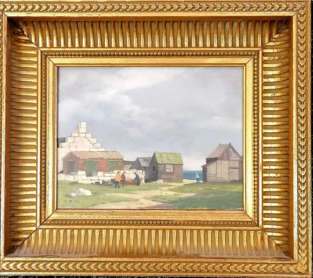 OIL ON BOARD: COASTAL DWELLING BY WILLIAM BROWN. — Paintings — Acreman St Auctioneers & Valuers