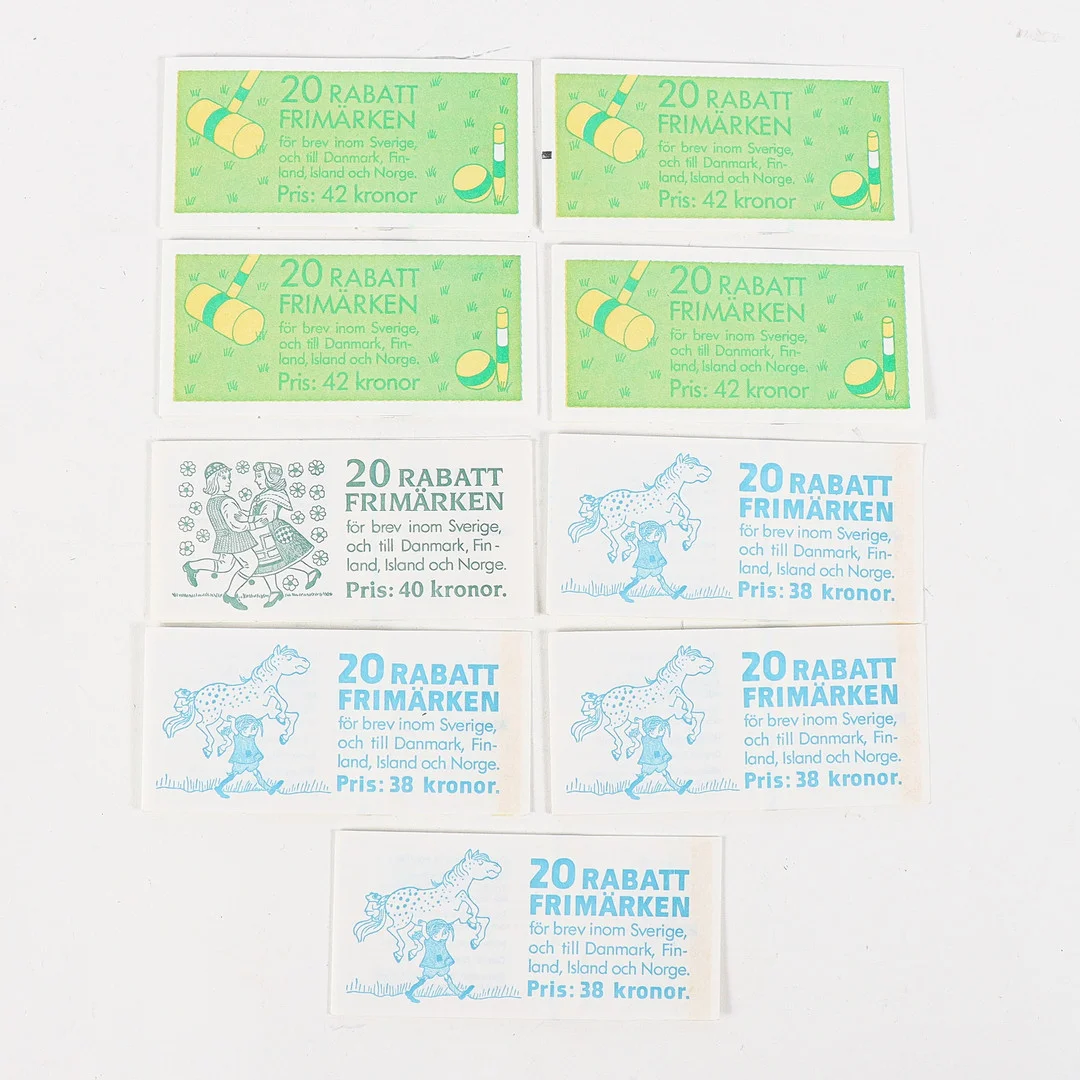 RABATTFRIMÄRKEN 9 häften. — Stamps — Karlstad Hammarö Auktionsverk