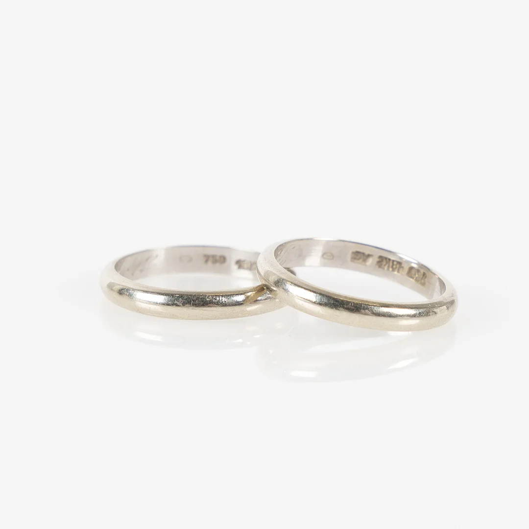 RINGAR, 2 st, 18K vitguld. — Rings — Stockholms Auktionsverk Helsingborg