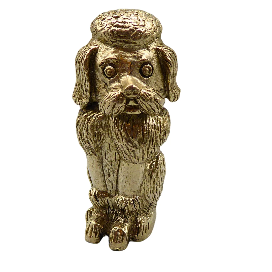 DEKO PUDEL FIGUR AUS MESSING. — Pewter, Brass & Copper — Auktionshaus Stuber's Hammerschlag