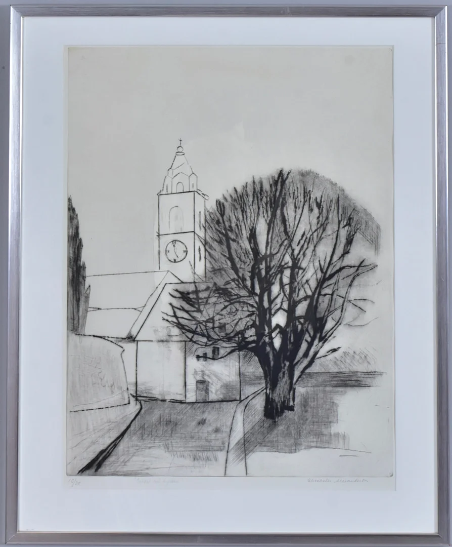 ELISABETH ALEXANDERSSON. Etsning. — Engravings & Prints — Halmstads Auktionskammare