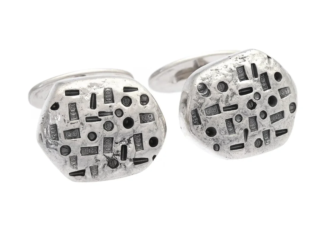 CLAES GIERTTA, manschettknappar, silver, Stockholm 1967, vikt 29,6 g. (d) — Smycken/Manschettknappar — Kaplans