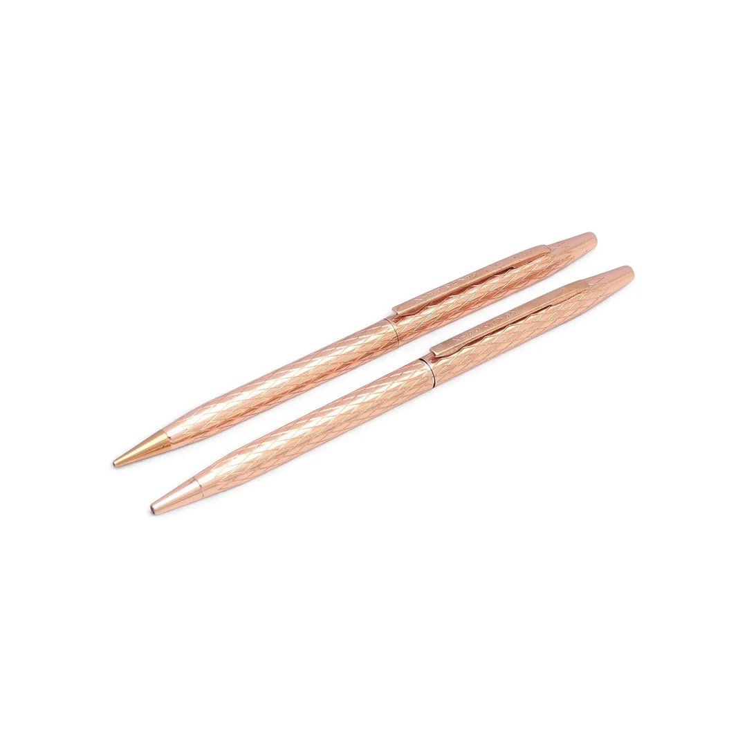 GRAND PRIX. Mechanical pencil and ballpoint pen set in copper. — Pens — Balclis