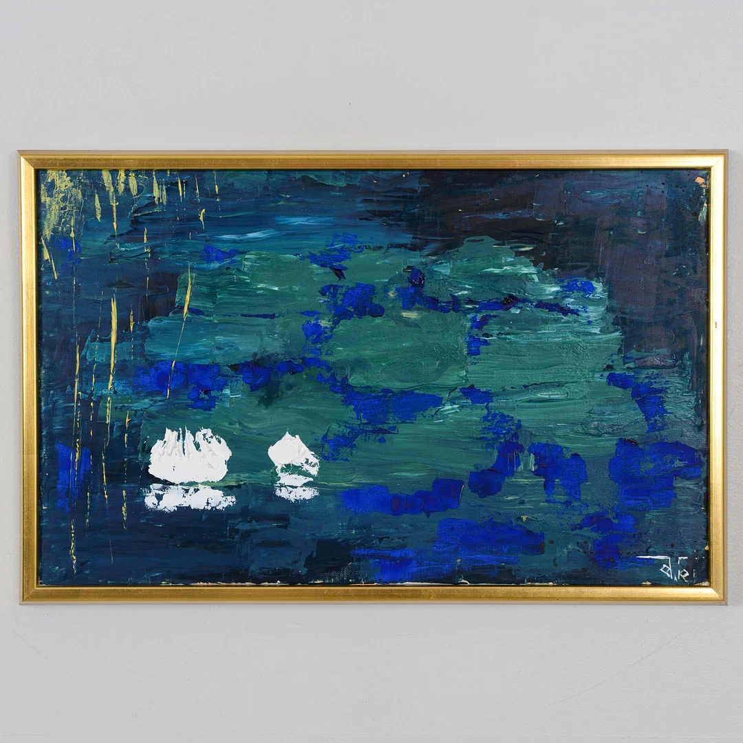 ERIC WESTERLIND. "Näckrosor", olja på duk, signerad, daterad -70. — Paintings — Formstad Auktioner