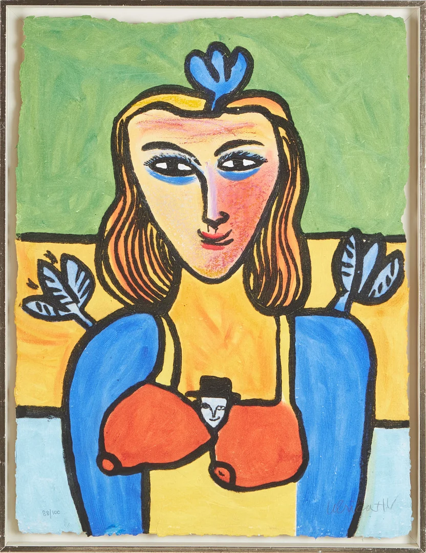 ULRICA HYDMAN-VALLIEN. abstrakt figurkomposition, carborundumetsning, handgjort papper, signerad och numrerad 88/100. — Engravings & Prints — Stockholms Auktionsverk Magasin 5