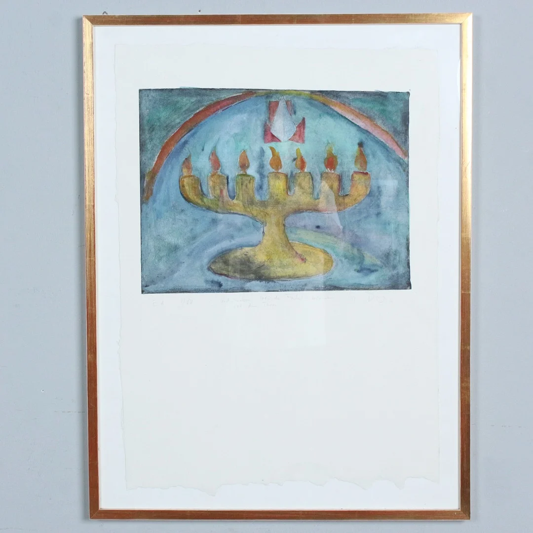 UNBEKANNTER KÜNSTLER. Farblithographie, '' Und sieben lodernde Fackeln brannten vor dem Thron '' , E.A, ll / VII. — Engravings & Prints — Stockholms Auktionsverk Düsseldorf/Neuss