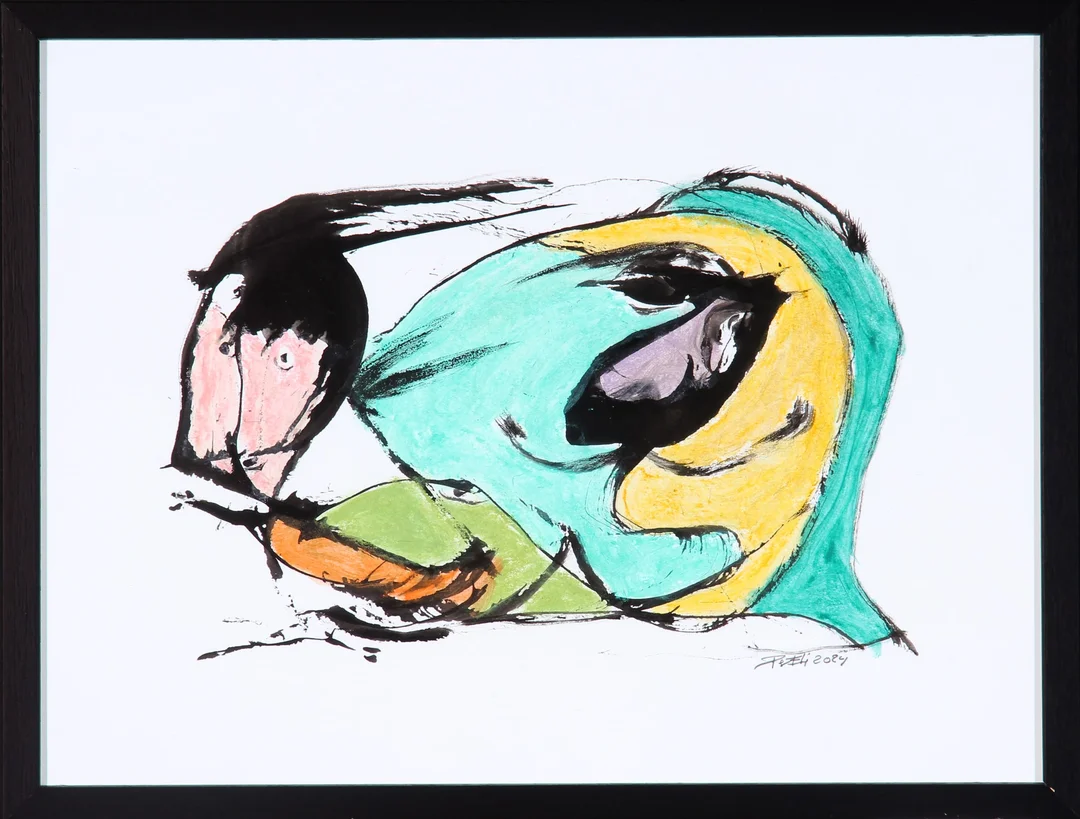 Per Eli. Composition, ink and watercolor on paper — Paintings and sculptures/Drawings — Lauritz