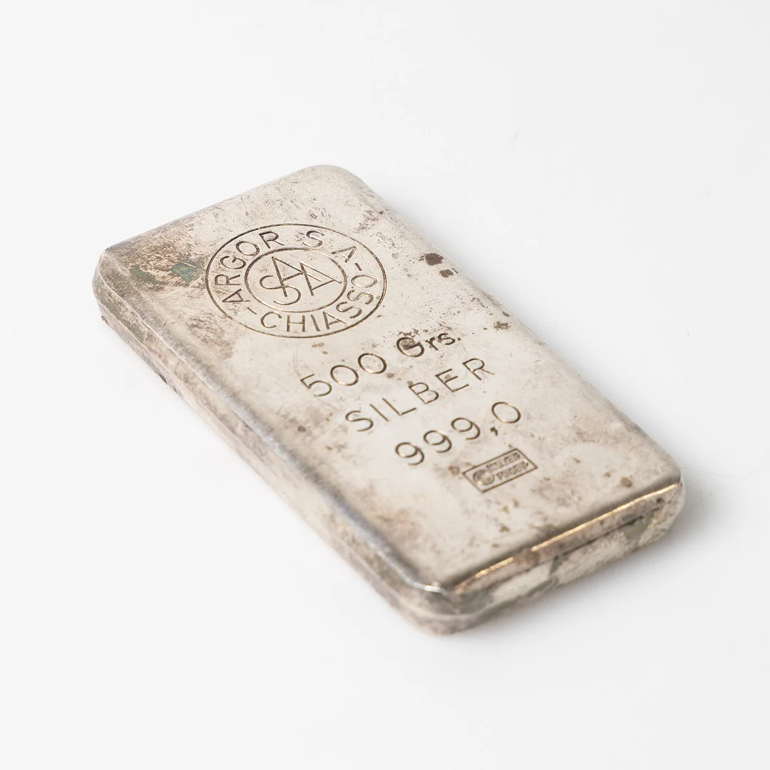 SILVERTACKA, 500 gram finsilver, Chiasso Argor SA. — Silver — Stockholms Auktionsverk Helsingborg