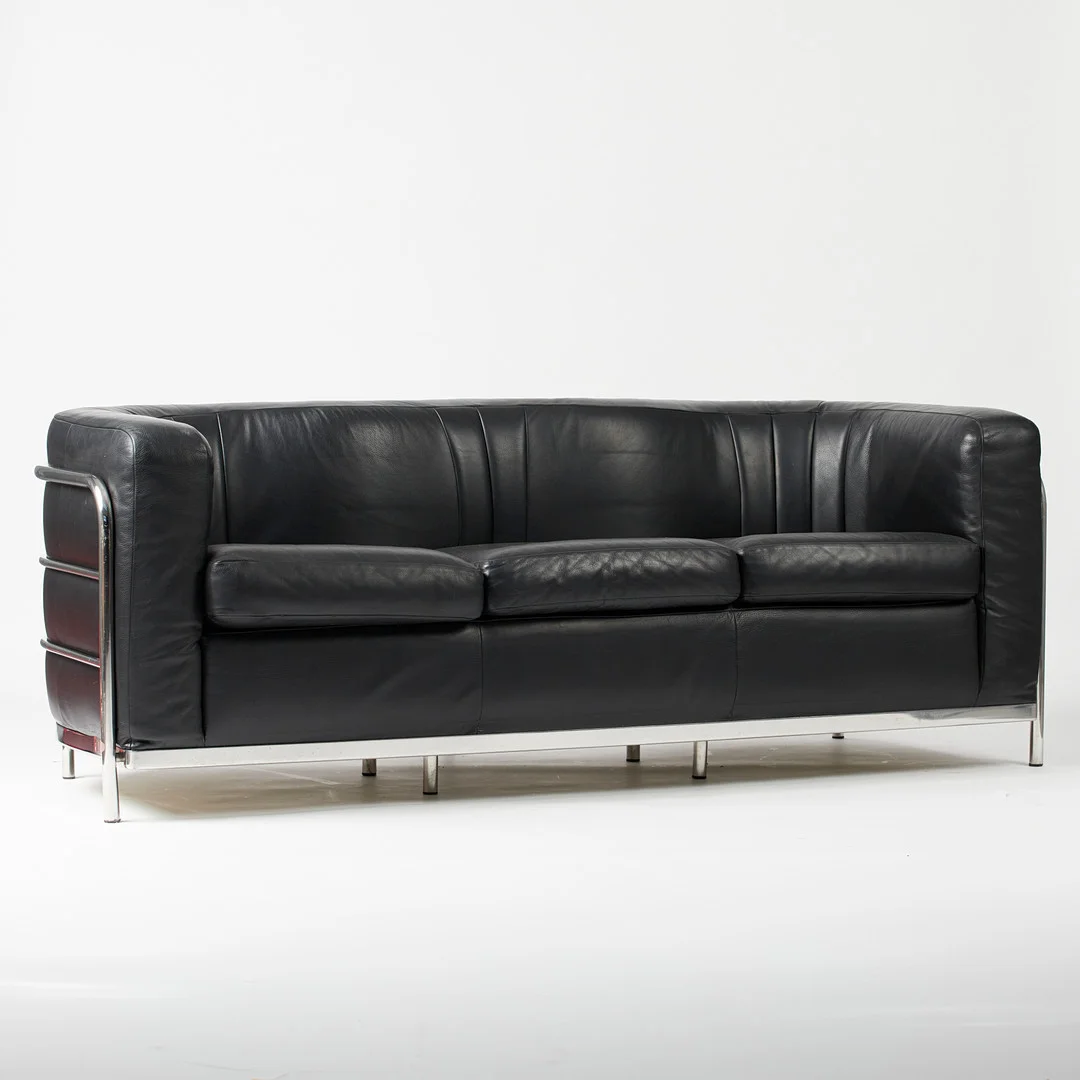 DE PAS, D'URBINO UND LOMAZZI. Zanotta, Dreisitzer / Sofa, Modell 'Onda', Stahl, Leder, Entwurf 1985, Italien. — Sofas & Seatings — Stockholms Auktionsverk Köln