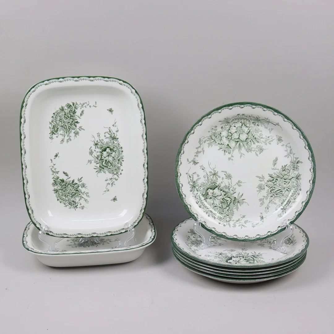 SERVISDELAR, "Gröna Anna", Rörstrand, 8 st. — Tableware — Markus Auktioner