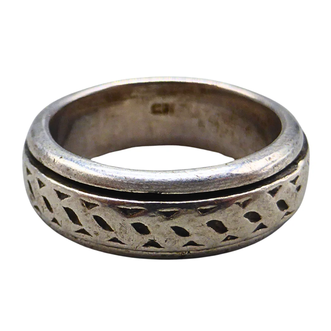 RING AUS 925ER SILBER MIT DREHBAREM ELEMENT UND MUSTER. — Rings — Auktionshaus Stuber's Hammerschlag