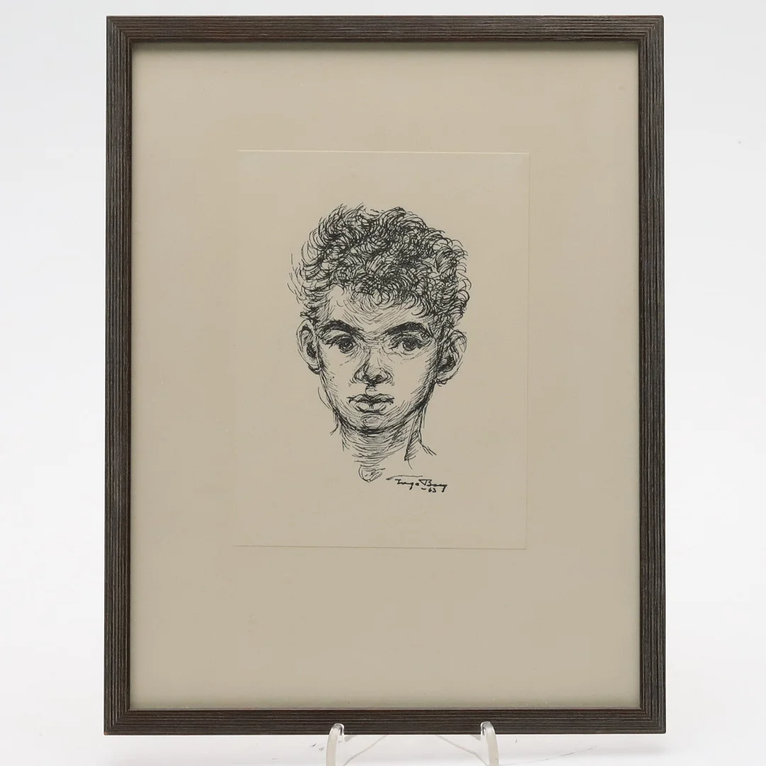 INGA BERG. Pojke, etsning. — Engravings & Prints — Örebro Stadsauktioner
